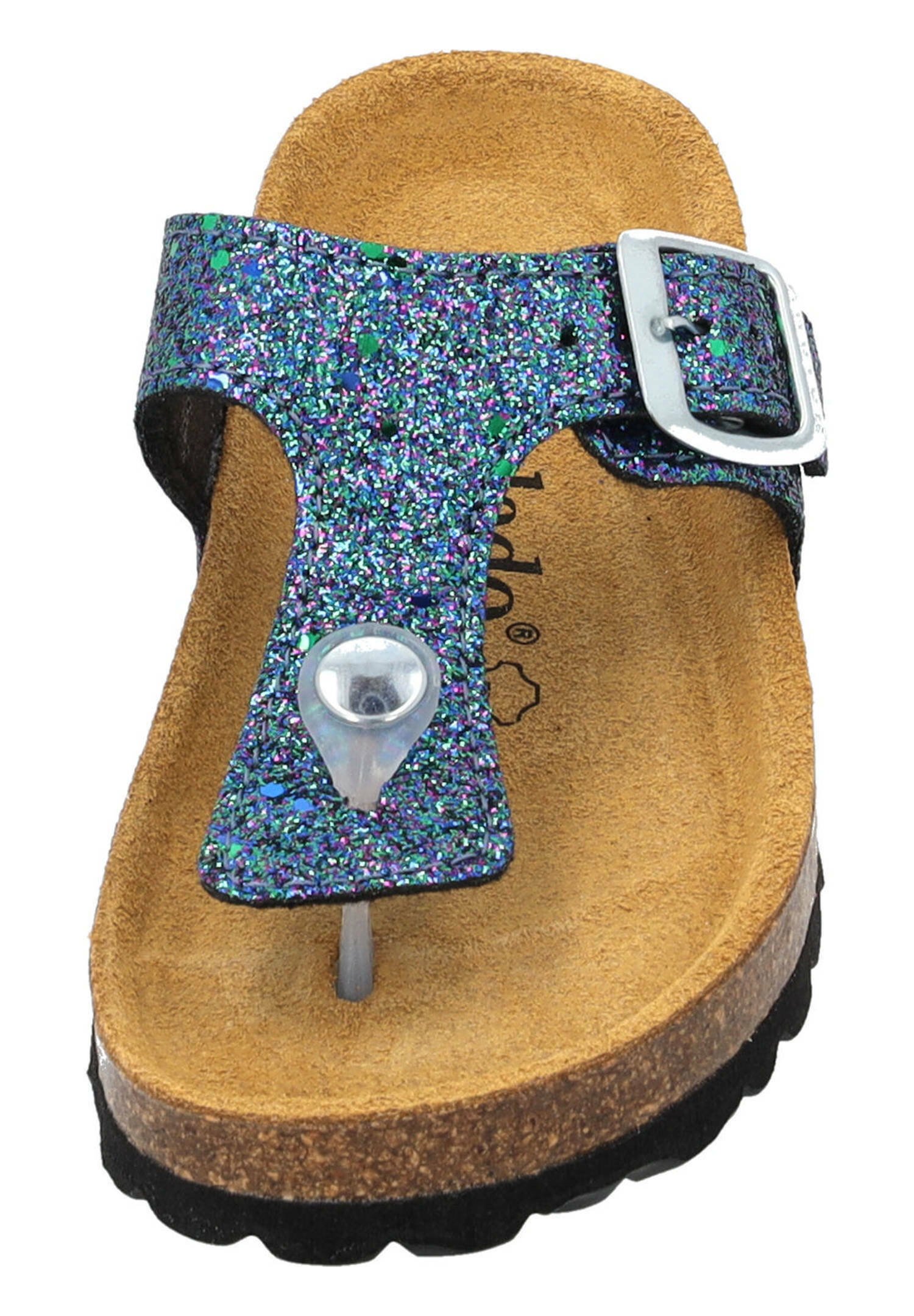 Zehentrenner blau glitzer Clearance